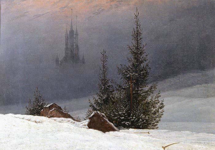 Caspar David Friedrich Winter Landscape with Church